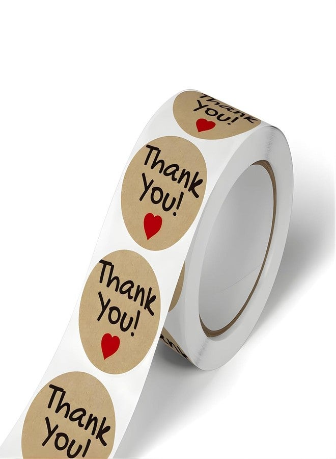 Crackles Thank You Stickers Roll – 500 * 2 Pcs 1 Inch Round Paper Stickers with Heart Design | Self Adhesive Thank You Labels for Small Business, Gift Packing, Return Gifts, Envelopes & DIY Crafts - Image 1