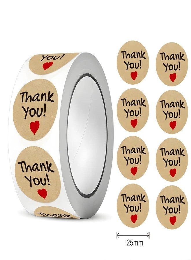 Crackles Thank You Stickers Roll – 500 * 2 Pcs 1 Inch Round Paper Stickers with Heart Design | Self Adhesive Thank You Labels for Small Business, Gift Packing, Return Gifts, Envelopes & DIY Crafts - Image 2