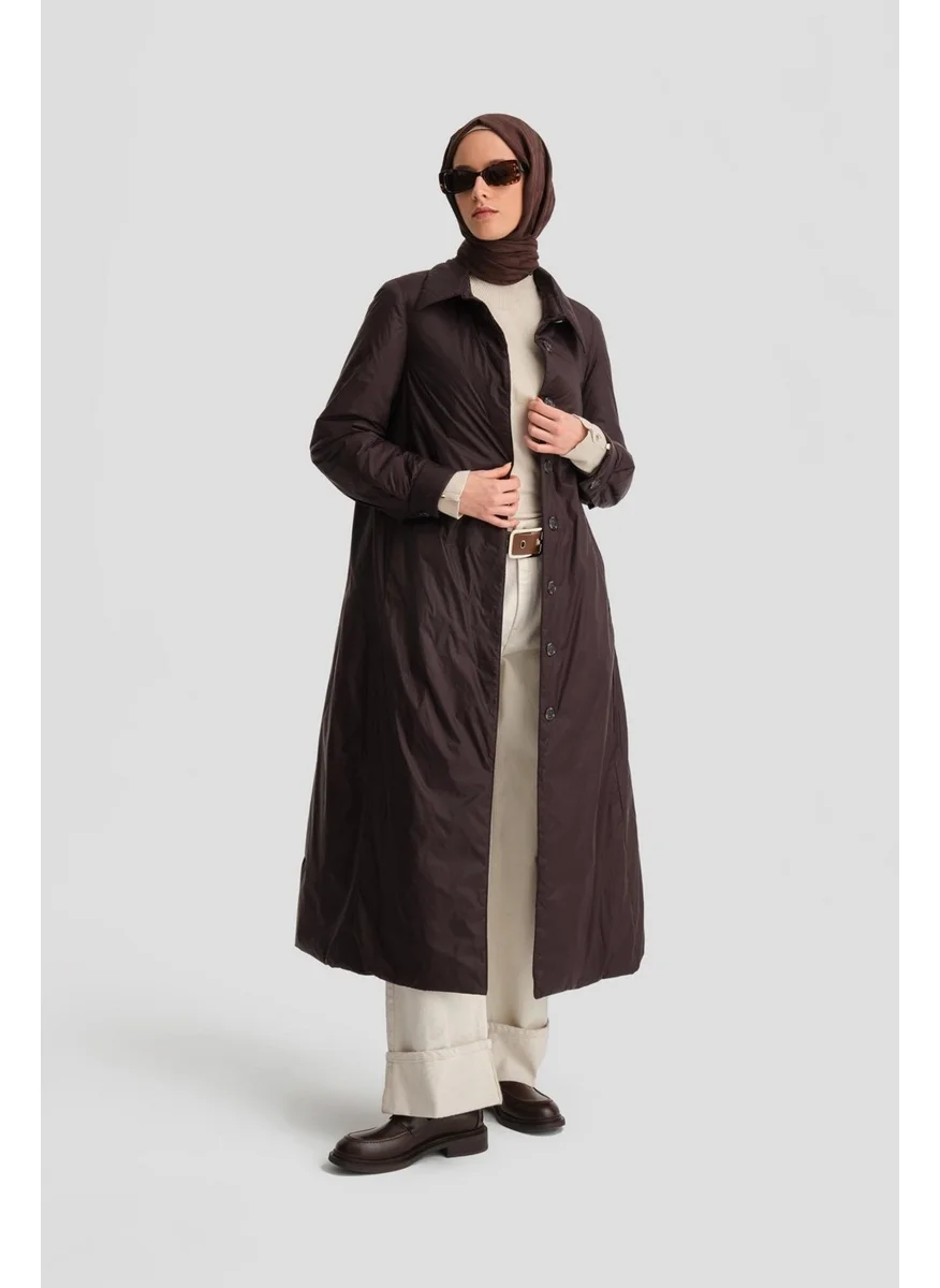 ARMINE Removable Belted Quilted Coat 24K7602 Brown