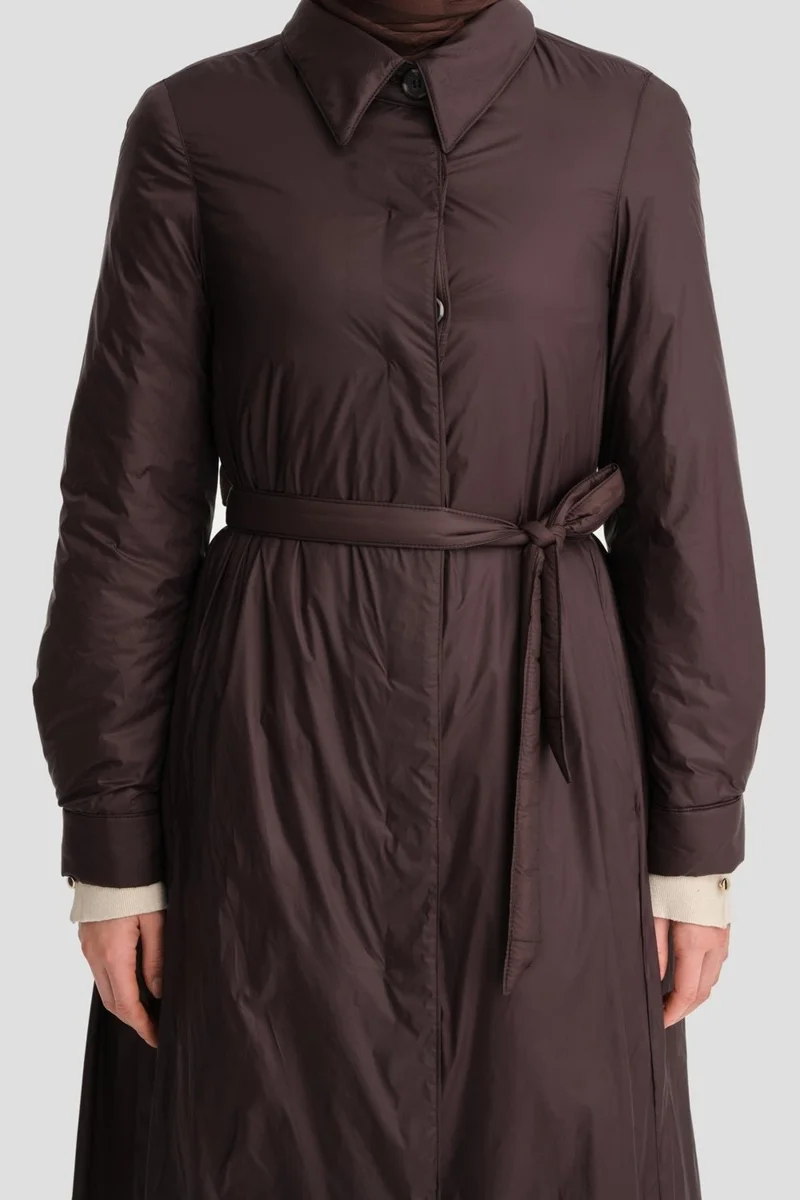 ARMINE Removable Belted Quilted Coat 24K7602 Brown