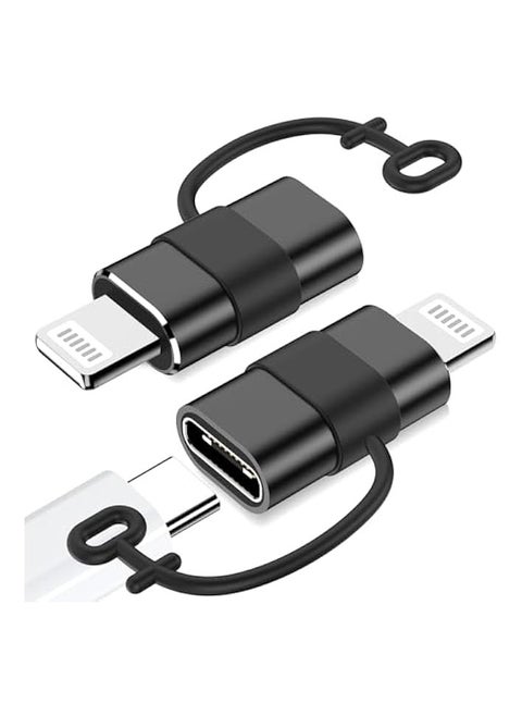 USB C to Lightning Adapter-2 Pack, 27W PD Fast Charging for iPhone 14/13/12/11,for iPad Pro/Air/Mini,for AirPods,Support Data Sync,Not for Headphone/Audio/OTG,with Anti-Lost Loop, Black