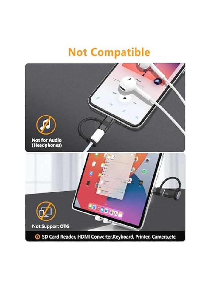 erorex USB C to Lightning Adapter-2 Pack, 27W PD Fast Charging for iPhone 14/13/12/11,for iPad Pro/Air/Mini,for AirPods,Support Data Sync,Not for Headphone/Audio/OTG,with Anti-Lost Loop, Black  - Image 2