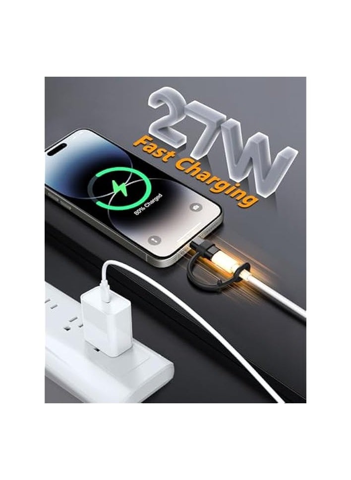 erorex USB C to Lightning Adapter-2 Pack, 27W PD Fast Charging for iPhone 14/13/12/11,for iPad Pro/Air/Mini,for AirPods,Support Data Sync,Not for Headphone/Audio/OTG,with Anti-Lost Loop, Black  - Image 3