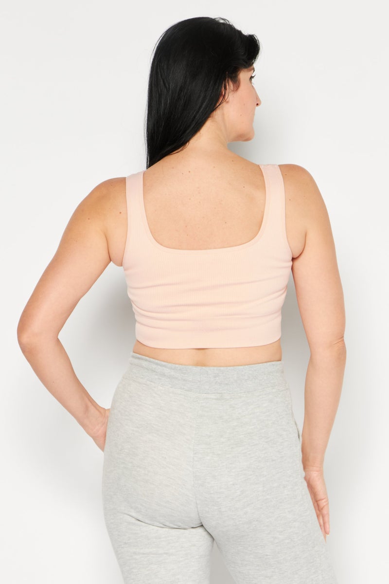 DKNY Sport Women Sportswear Fit Lightly Padded Training Top, Pink - Image 4