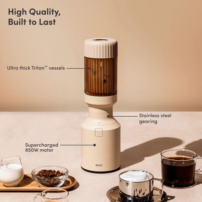Beast Mighty 850 Plus | Premium Compact Personal Blender | Smoothies, Shakes, Dressings, Sauces | Blends Ice and Frozen Fruit | New XL Vessel | Extra Vessels, Lids and Straws | 850W (Sand) - Image 2