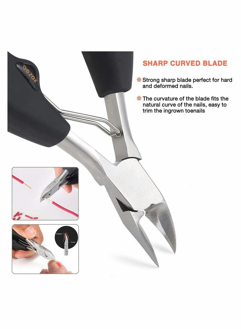 SYOSI Toenail Clippers, Nail Clippers Trimmer for Thick or Ingrown Toenails, Fingernail Clipper Stainless Steel Clippers Scissors - Image 4