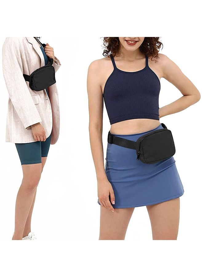 Unisex Mini Belt Bag with Adjustable Strap Casual Waterproof Crossbody Waist Pack for Workout Running Traveling Hiking Black - Image 5