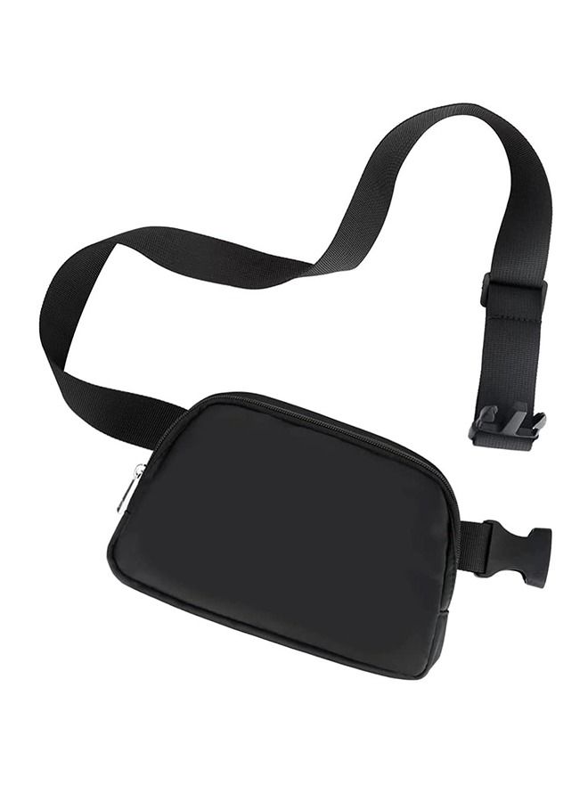 Unisex Mini Belt Bag with Adjustable Strap Casual Waterproof Crossbody Waist Pack for Workout Running Traveling Hiking Black - Image 2