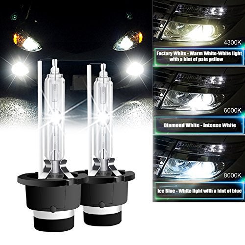 RCP - D2S6 - (A Pair) D2S/ D2R 6000K Xenon HID Replacement Bulb Diamond White Metal Stents Base 12V Car Lamps Head Lights 35W - Image 2