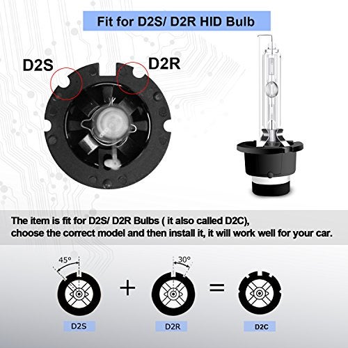 RCP - D2S6 - (A Pair) D2S/ D2R 6000K Xenon HID Replacement Bulb Diamond White Metal Stents Base 12V Car Lamps Head Lights 35W - Image 5