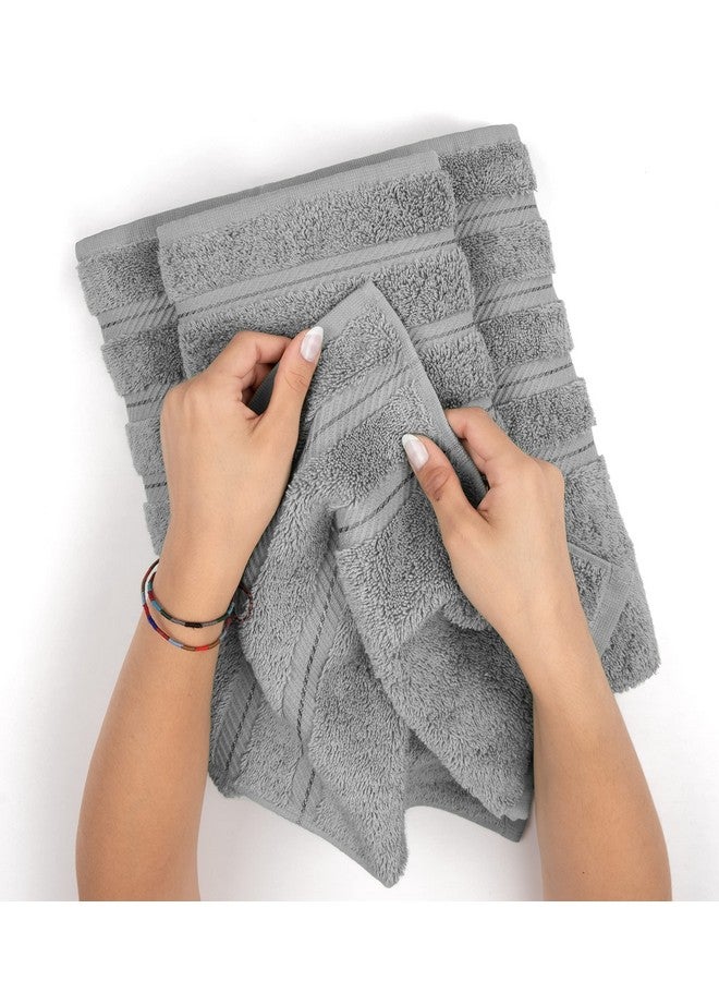 American Soft Linen American Soft Linen Luxury 4 Piece Bath Towel Set, 600 GSM 100% Cotton Turkish Bath Towels for Bathroom, 27x54 in Large Bathroom Shower Towels, Light Grey  - Image 5
