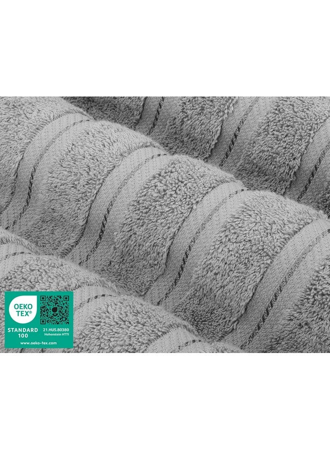 American Soft Linen American Soft Linen Luxury 4 Piece Bath Towel Set, 600 GSM 100% Cotton Turkish Bath Towels for Bathroom, 27x54 in Large Bathroom Shower Towels, Light Grey  - Image 3