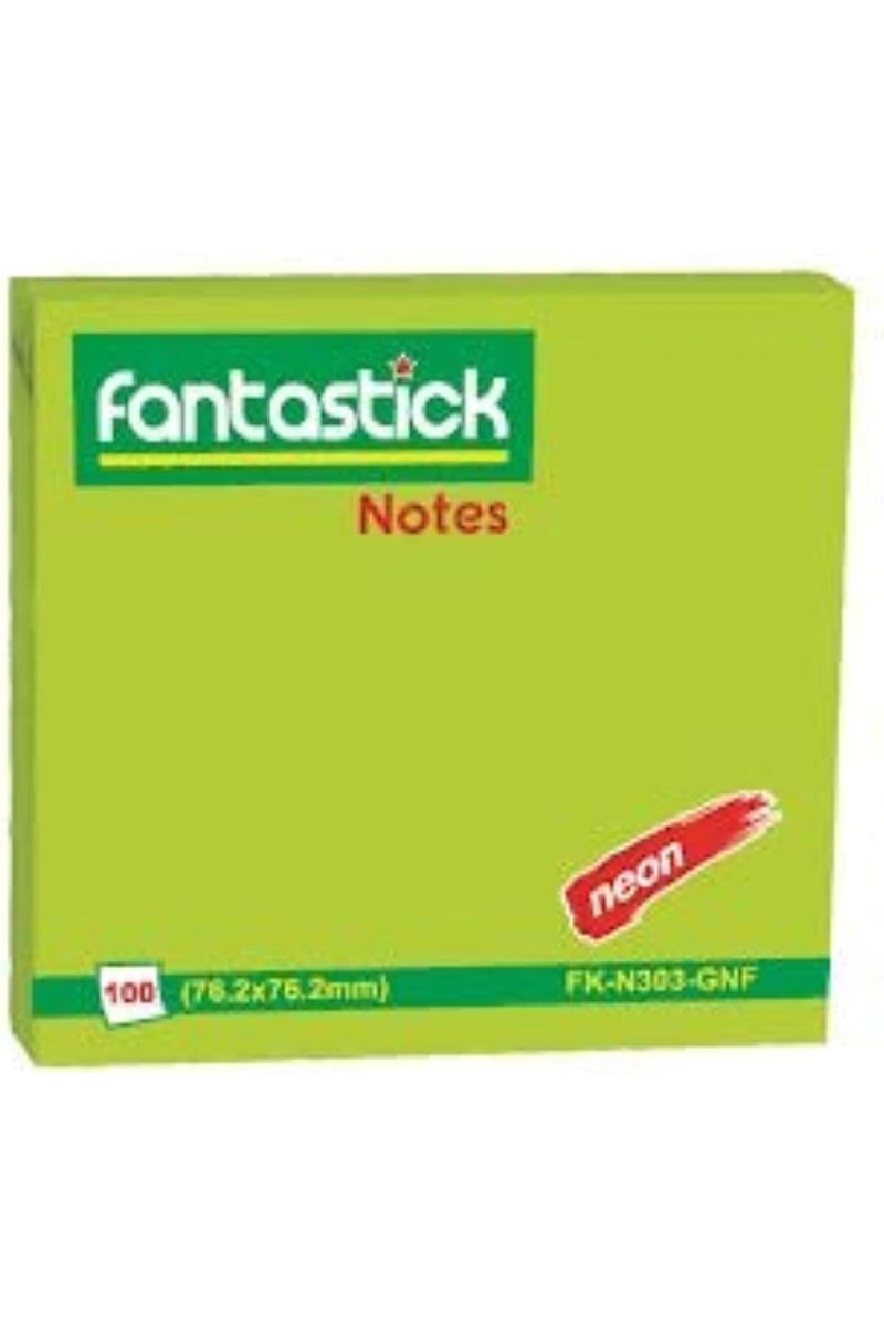 Fantastick Sticky Notes 3x3 Green - 12 Pack