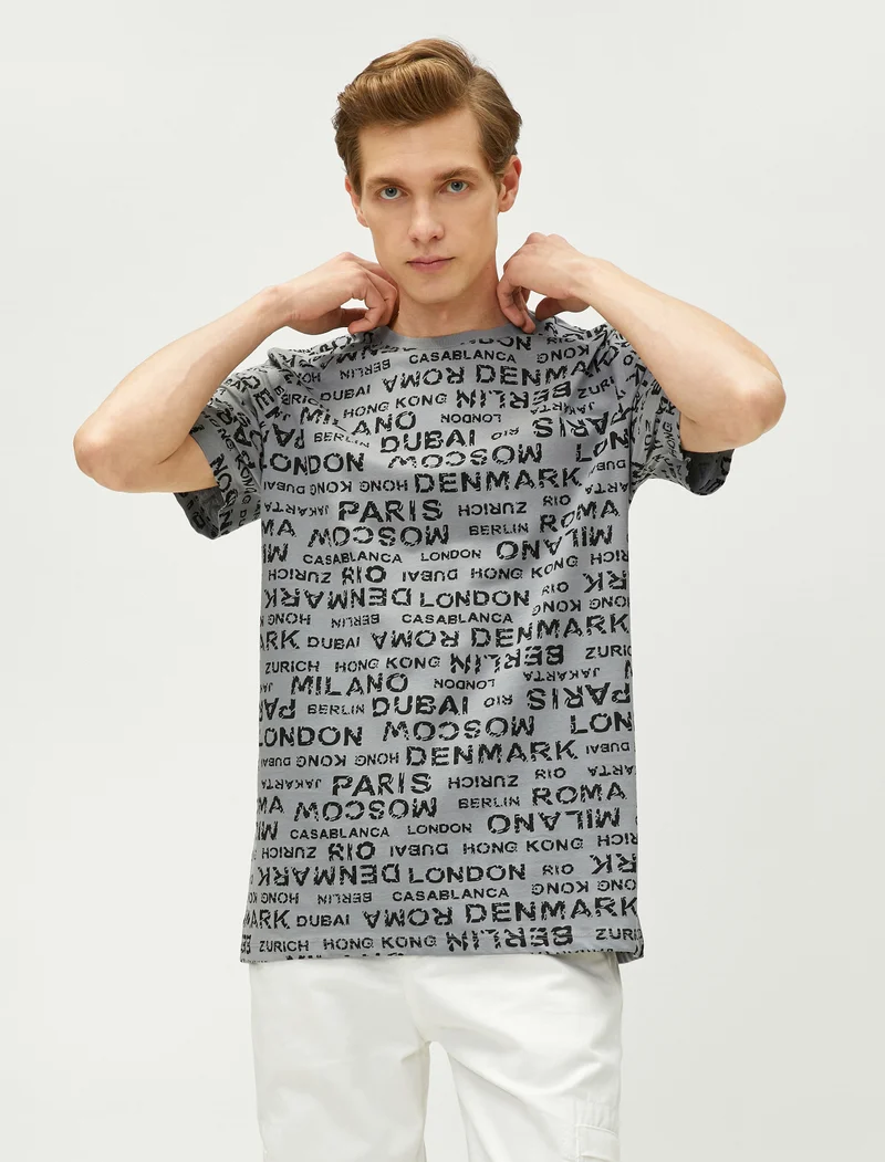 كوتون Koton | Printed Crew Neck T-Shirt