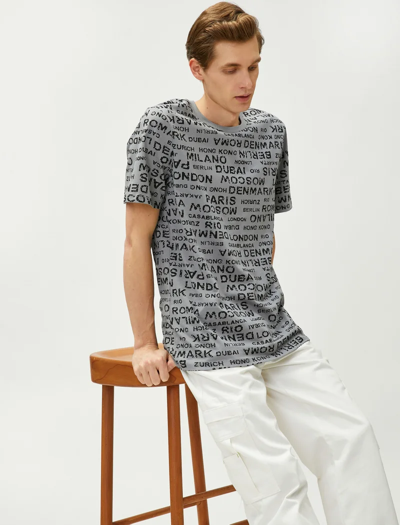 كوتون Koton | Printed Crew Neck T-Shirt