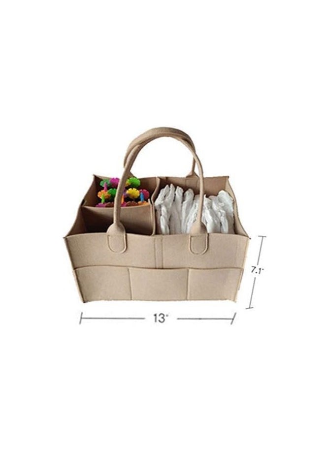 BLOOMING TIME Foldable Caddy Diaper Storage Bag for Baby Beige  - Image 2