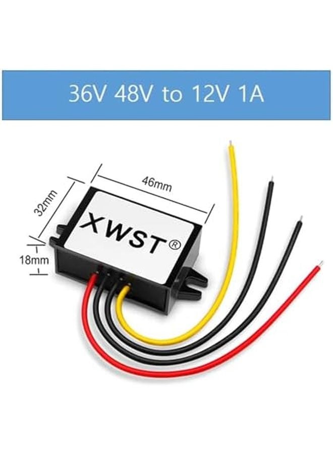 36 فولت 48 فولت إلى 12 فولت 1 أمبير محول تيار مستمر خافض لوحة تزويد طاقة تنحي - Image 3