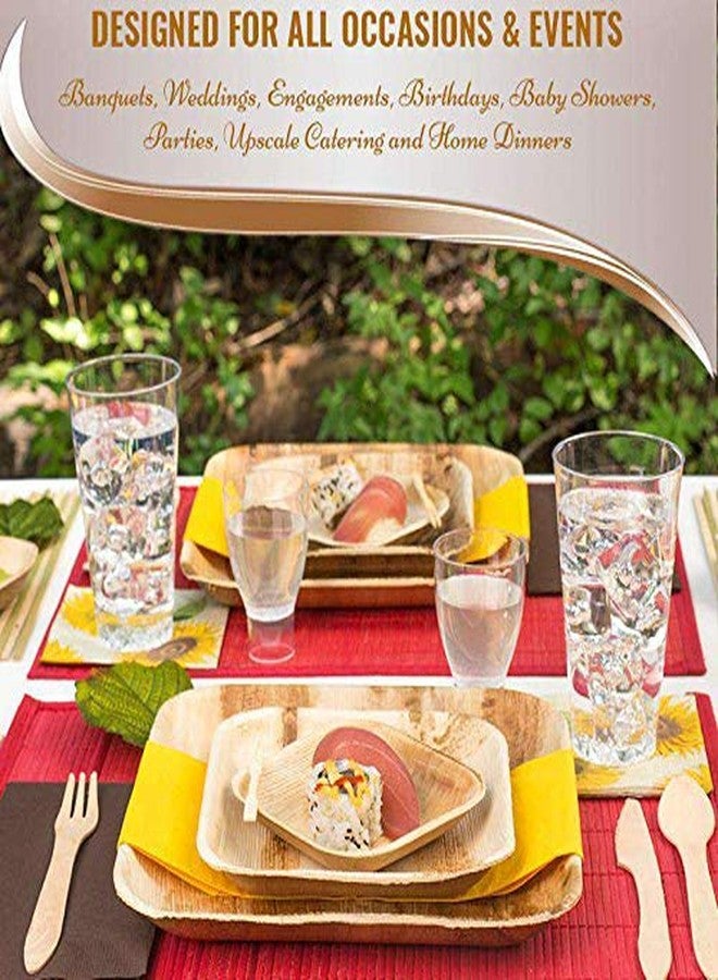 Kaya Square Palm Leaf Eco-Friendly Pastry Plates (5"), Pack Of 25 Natural - Disposable & Eco-Friendly - Perfect For Parties, Events & Catering - Image 5