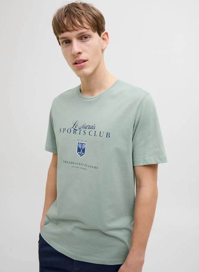 JJ Rebel JJ REBEL Slogan Print Crew Neck Regular Fit T-shirt