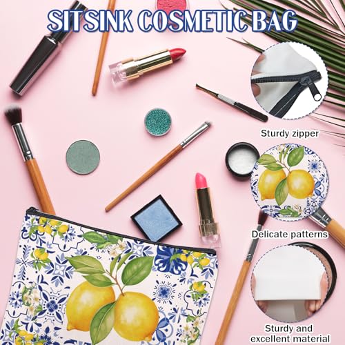 Sitsink Amalfi Coast Souvenir Makeup Bags - Italy Travel Gifts Lemon Themed Party Gifts Accessories Amalfi Coast Boho Cosmetic Bags for Women Bachelorette Besties Bridesmaid - Image 3