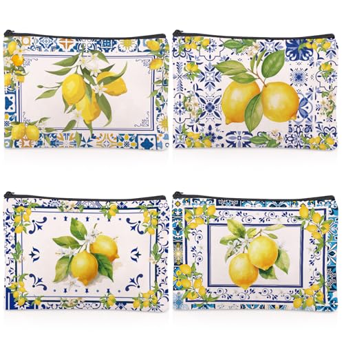 Sitsink Amalfi Coast Souvenir Makeup Bags - Italy Travel Gifts Lemon Themed Party Gifts Accessories Amalfi Coast Boho Cosmetic Bags for Women Bachelorette Besties Bridesmaid - Image 1