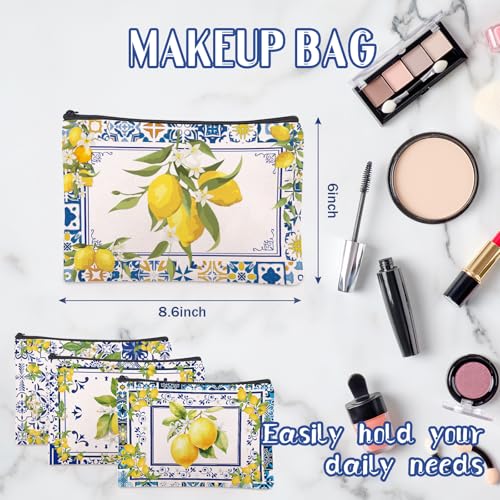 Sitsink Amalfi Coast Souvenir Makeup Bags - Italy Travel Gifts Lemon Themed Party Gifts Accessories Amalfi Coast Boho Cosmetic Bags for Women Bachelorette Besties Bridesmaid - Image 4