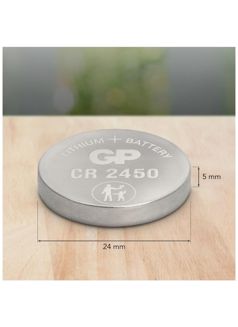 GP - GP CR2450 Longer Lasting Power 3V Lithium Batteries - 5 Pieces - Image 1