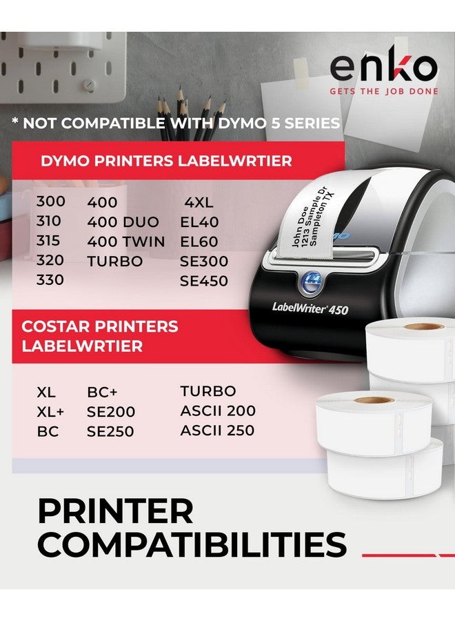 enKo Products Enko Compatible For Dymo 30252 Labels (11/8 X 31/2) Label For Dymo Labelwriter 450 Turbo Printer And 4Xl Direct Thermal Address Shipping And Barcode Labels (12 Rolls 4200 Labels) - Image 4