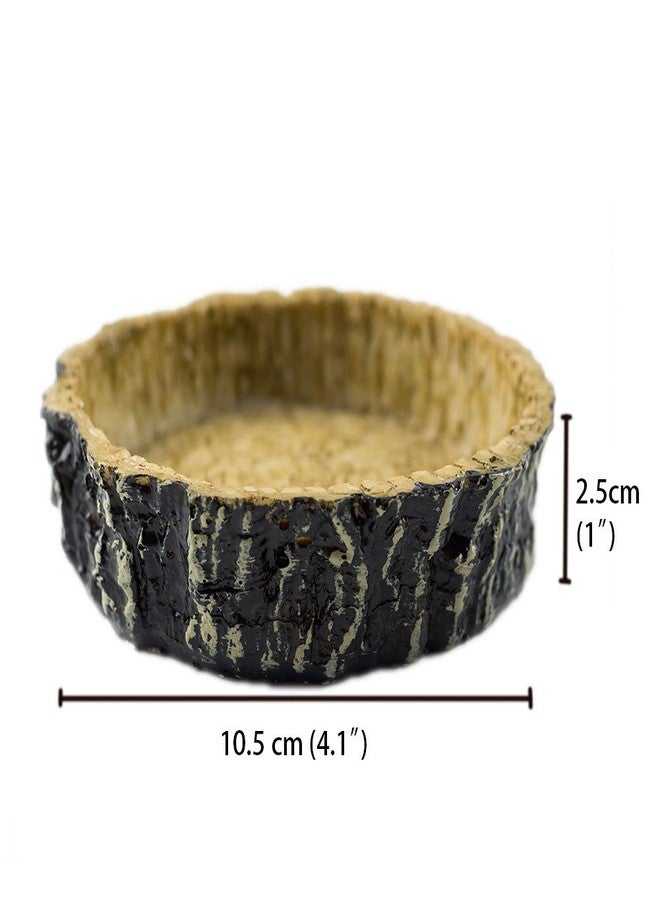 OMEM Reptile Natural Bowl Food and Water Dish Resin Made (Tree bark) - Image 2