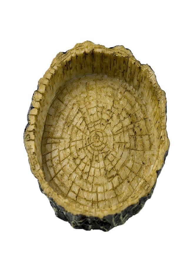 OMEM Reptile Natural Bowl Food and Water Dish Resin Made (Tree bark) - Image 1