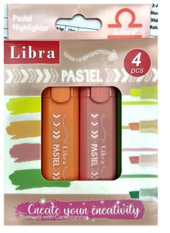 Libra 4-Pieces Pastel Highlighter Set Multicolor  - Image 1