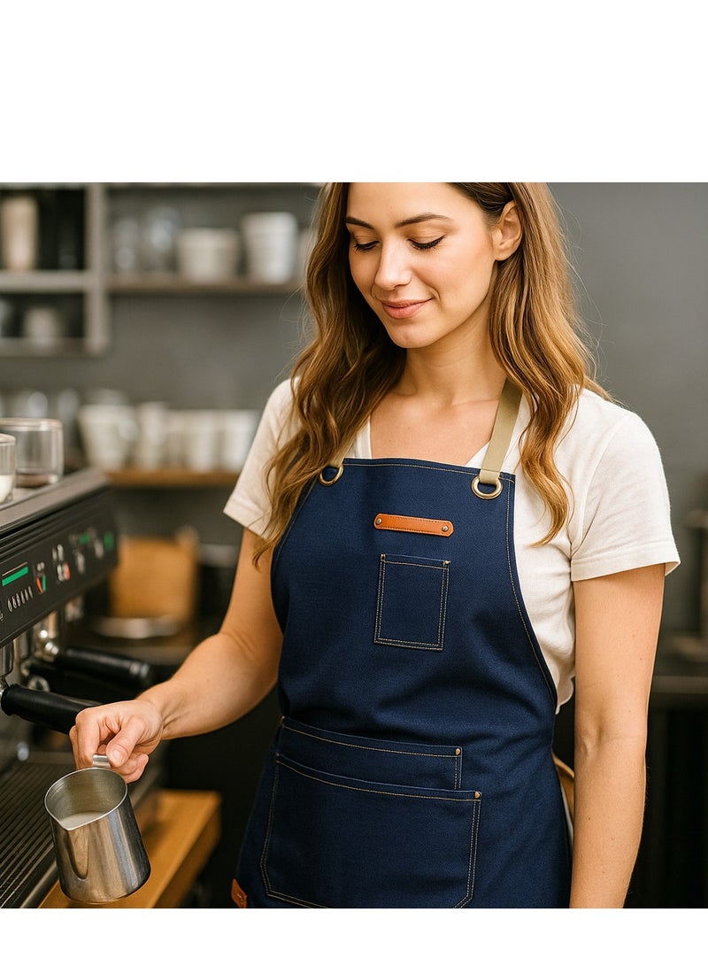 Y&D Creative Design Thickened Canvas Gardening Waterproof Coffee Work Apron - Image 2