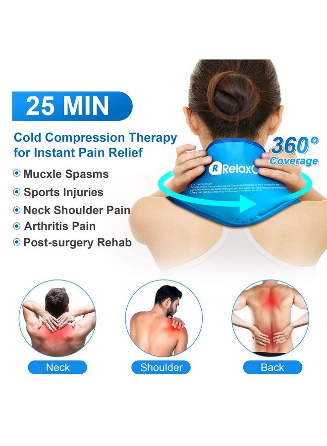 RelaxCoo Neck Ice Pack Wrap, Reusable Gel Ice Pack for Neck Shoulders, Cold Compress Therapy for Pain Relief, Injuries, Swelling, Bruises, Sprains, Inflammation and Cervical Surgery Recovery - Image 2