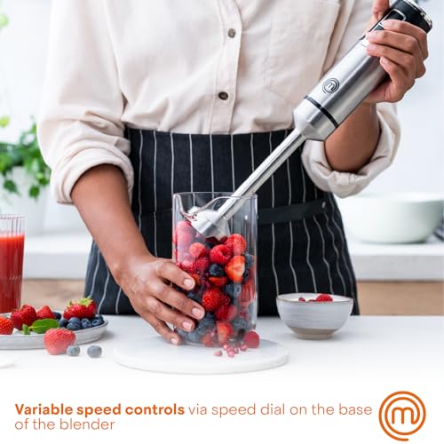 MasterChef Immersion Blender Handheld, Stainless Steel Hand Held Blending Stick Emulsifier, Puree Blender for Making Baby Food, Soup, Sauces etc, Powerful 400W Motor with Variable Speed Control - Image 4
