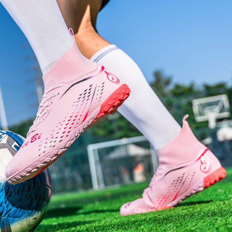 High-Top Football Shoes For Men And Women, Indoor And Outdoor Spiked Sneakers, Long Spikes, Adult Grass And Children'S Game Training Shoes - Image 5