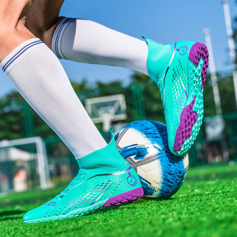 High-Top Football Shoes For Men And Women, Indoor And Outdoor Spiked Sneakers, Long Spikes, Adult Grass And Children'S Game Training Shoes - Image 4