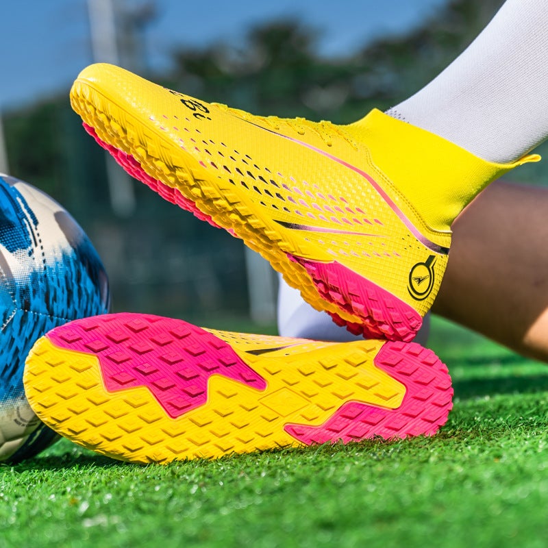 High-Top Football Shoes For Men And Women, Indoor And Outdoor Spiked Sneakers, Long Spikes, Adult Grass And Children'S Game Training Shoes - Image 3