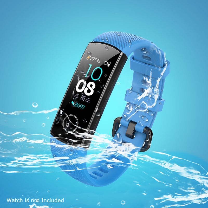 Silicone Fitness Tracker Replacement Band - Waterproof Sweatproof Colorful Purple Activity Accessory for Huawei Honor Band 4/Band 5 - Image 3