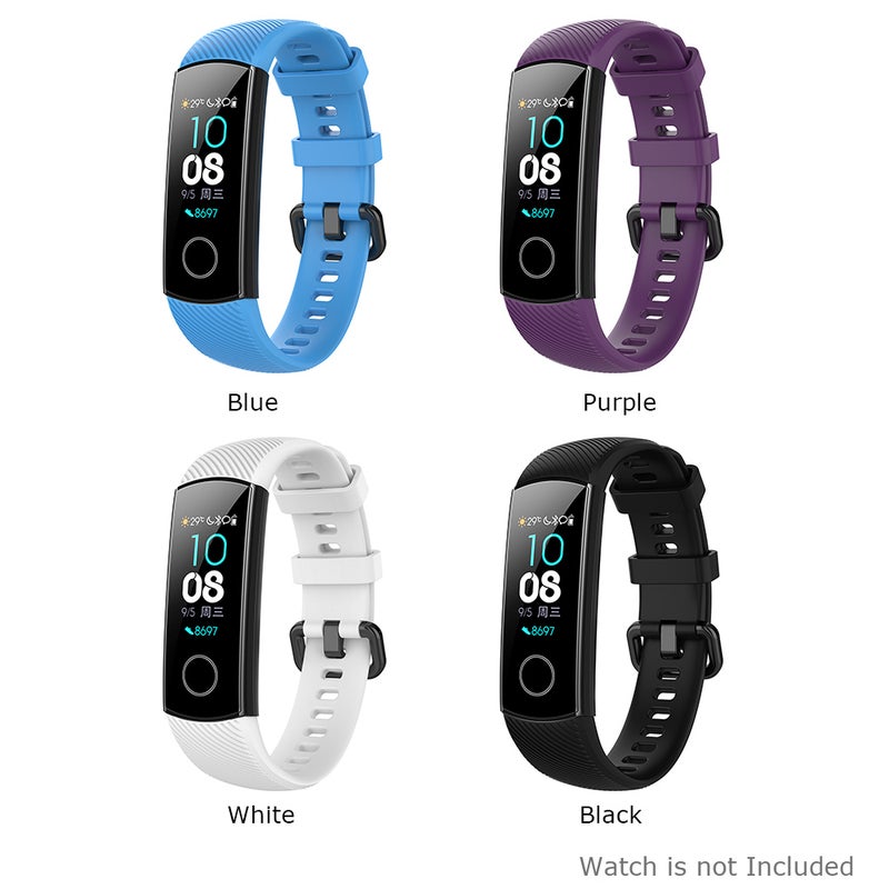 Silicone Fitness Tracker Replacement Band - Waterproof Sweatproof Colorful Purple Activity Accessory for Huawei Honor Band 4/Band 5 - Image 5