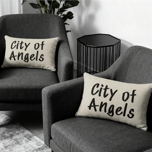 TwoDays Stockholm City of Angels Pillow Cover Modern Style Chic Room Decor Trendy Word Print Throw Pillow for Apartment Dorm Luxury Fashion Aesthetic Case for Home Bedroom - Image 3