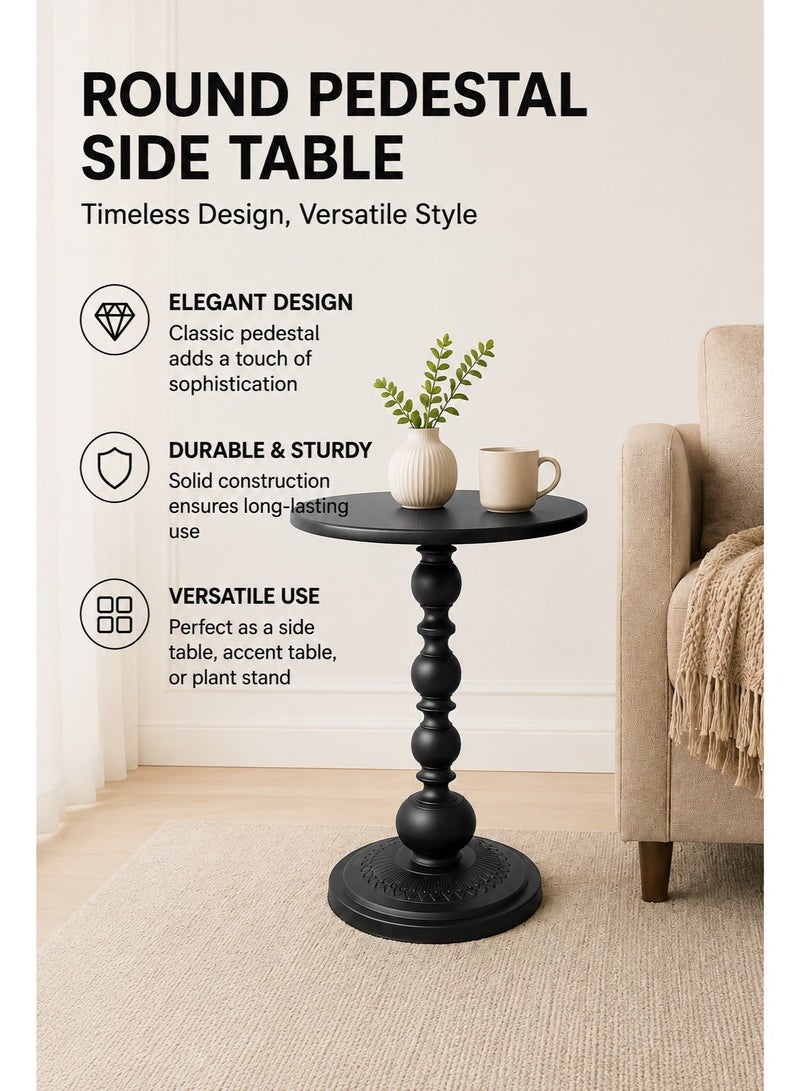 EXCLIFE Sofa side table, simple small coffee table, bedside round table, coffee table, suitable for living room, bedroom, office - Image 1