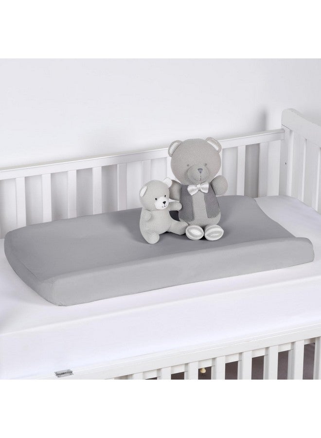 PHF Baby Changing Pad Covers for Boys Girls, 2 Pack Ultra Soft Breathable Microfiber Changing Pad Table Sheets for Most Baby Changing Pads, Light Grey & Navy - Image 1
