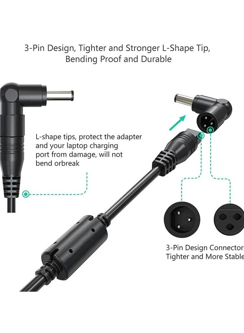 Green Tiger 65w Universal Laptop Charger AC Adapter for Hp Dell Toshiba IBM Lenovo Acer Asus Samsung Sony Fujitsu Gateway Notebook Ultrabook with 5V 2.4A Fast Charging USB Port,15-20V auto-regulation., Black - Image 3