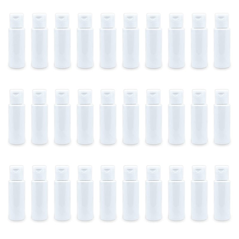 Myoc MYOC White Empty Plastic Portable Bottle Cosmetic Grade Container Refillable & Reusable Leak Proof Squeeze Bottles with White Flip Cap Durable for Sanitizers Oil Serum-30ml (Pack of 30)  - Image 1