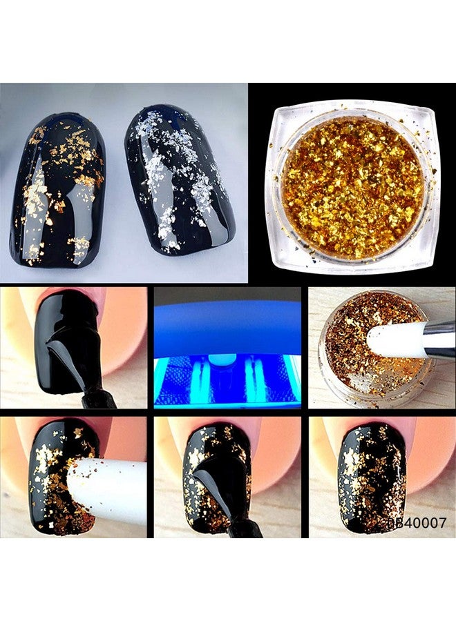 يس ليدي بودرة صبغية بتأثير المرآة من YesLady لتزيين الأظافر، بريق غير منتظم، رقائق ترتر من الألومنيوم، 6 ألوان - Image 5