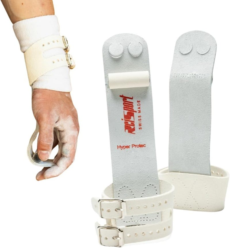 Reisport Protec Ring Gymnastics Grips for Men - Triple Strength Leather Hand Grips for Gymnastics Rings - Gymnastics Equipment & Accessories for Advanced Gymnasts - Image 1