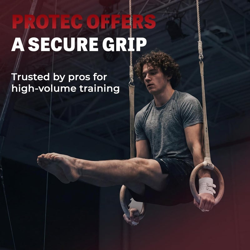 Reisport Protec Ring Gymnastics Grips for Men - Triple Strength Leather Hand Grips for Gymnastics Rings - Gymnastics Equipment & Accessories for Advanced Gymnasts - Image 4