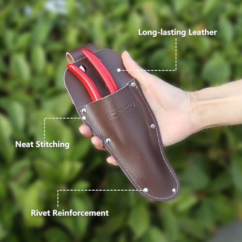 AGRICUT Pruning Shears, 7/8-Inch Cut Capacity Hand Clippers, Bypass Pruners, Gardening Scissors with Sharp Steel Blade (Aluminum Handle, High Carbon Steel PRO with Sheath) - Image 4