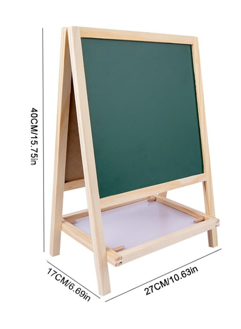 Soofam Easel for Kid，Wooden Art Easel，Wooden Chalkboard & Magnetic Whiteboard ，Storage Tray，Letters and Numbers Magnets and Other Accessories，Learning-Toy for 3,4,5,6,7,8 Years Old Boy & Girls - Image 3