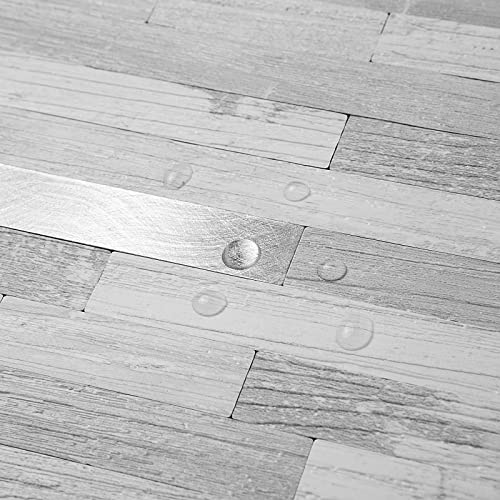DICOFUN 10-Sheet Peel and Stick Backsplash Tile, White Birch PVC Mixed Metal Stick on Backsplash Tiles for Kitchen, 9.4 sq.ft - Image 2